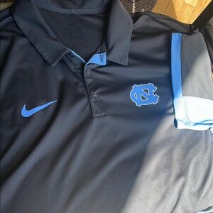 Nike Grey and UNC Carolina Blue Polo Shirt wear to golf course or Chapel Hill NC
